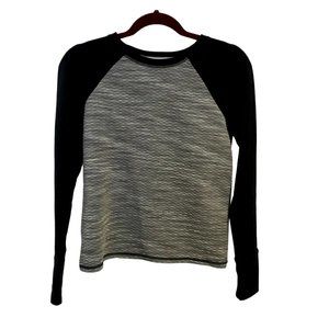 Athleta‎ Snowscape Quilted Pullover Shirt Black and Gray Size XS